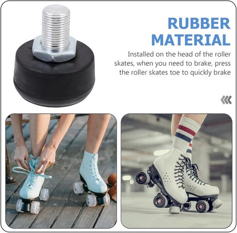 Kisangel قابل للتعديل الأسطوانة تزلج الفرامل رئيس استبدال المطاط اصبع القدم سدادة للتزلج على الجليد رباعية الفرامل مرونة عالية للتزلج على الجليد الأسطوانة مضمنة ومزدوجة الصف 2 بوصة سدادة تزلج in Kuwait