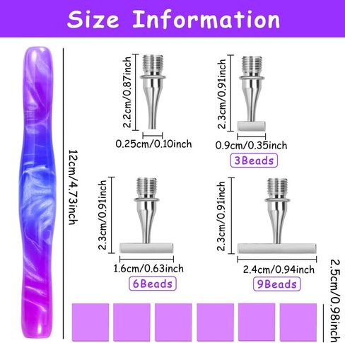 Praise V Do Thin Version Stainless Steel Diamond Painting Art Drilling Pen Kit with Screw Silver Metal Tips Nib Placer Tool Accessories, Ergonomic Diamond Art Pen for 5D Diamond Paint Bead Dot in Kuwait