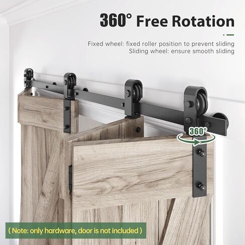 64" Bifold Sliding Barn Door Hardware Track Kit,Side Mounted Black J Shape Roller,Smoothly and Quietly,Assembly Easy,Fit Four 15" Bi-Folding Doors (Door Not Included) in Saudi Arabia