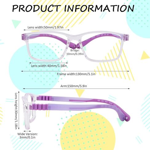 Kids Unbreakable Glasses with TR90 Frame - 180° Ultra-Flexible Bendable in Saudi Arabia