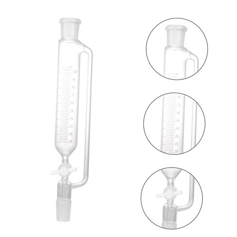 LIFKOME Cylindrical Separatory Funnel with Stopcock Laboratory Glass Liquid Separator for Different Densities Corrosion Resistant Design for Safe Use Experiments in Saudi Arabia