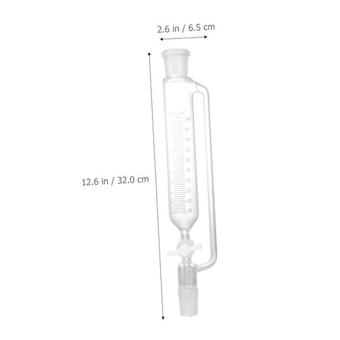 LIFKOME Cylindrical Separatory Funnel with Stopcock Laboratory Glass Liquid Separator for Different Densities Corrosion Resistant Design for Safe Use Experiments in Saudi Arabia