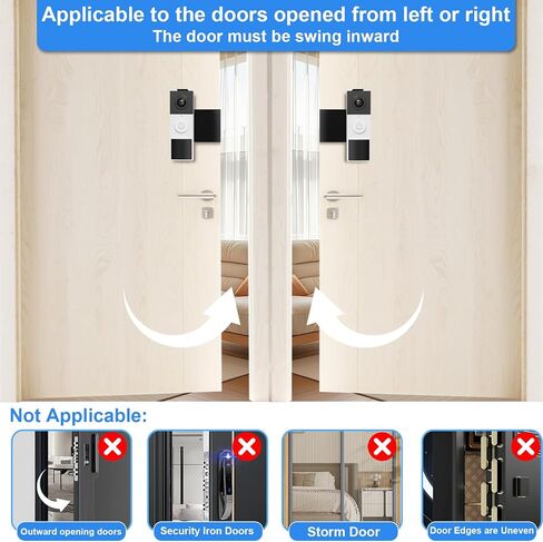 كاميرا جرس الباب متوافق مع Arlo ، قوس جرس الباب المضاد للسرقة لكاميرا Arlo Doorbell ، وملحقات Holder Holder للقرار للفيديو للشقة/الأعمال in Kuwait