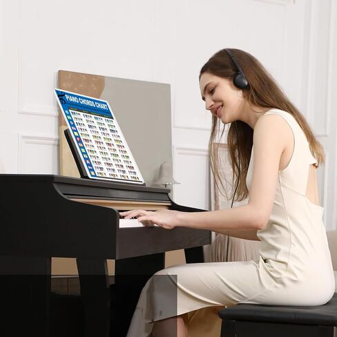 ملصق مخطط وتر البيانو JINWEE، قطعة واحدة من مخطط وتر البيانو للمبتدئين، دليل مرجعي تعليمي مثالي للمبتدئين (الحجم: 8.6 بوصة × 12 بوصة) in Kuwait