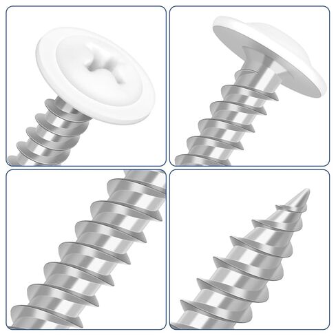 #8 × 2 براغي خشبية برأس ويفر معدلة، مسامير ذاتية التنصت سريعة من سبائك الصلب مع ذيل مثقاب متقاطع، رأس أبيض، مطلي بالزنك، 100 قطعة in Kuwait