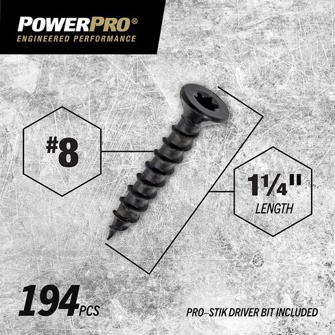 Power Pro ONE Flat Exterior Black Multi-Material Screw (#8 x 1-1/4") - 194 pc in Saudi Arabia