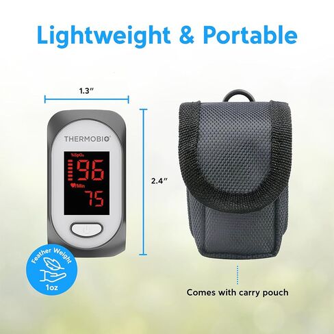 مقياس التأكسج النبضي بأطراف الأصابع SPA30 من ThermoBio، جهاز قياس تشبع الأكسجين في الدم، جهاز قياس الأكسجين السريع لقراءة SpO2 مع شاشة OLED شفافة in Kuwait