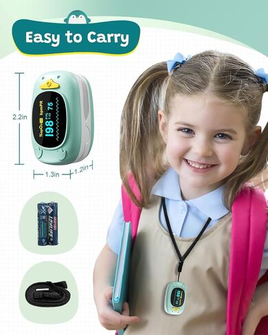 مقياس التأكسج نبض الأطفال مقياس التأكسج نبض الإصبع للأطفال مراقبة الأكسجين في الدم جهاز محمول لمراقبة تشبع الأكسجين في الدم SpO2 مقياس التأكسج نبض الإصبع متضمن مع بطارية AAA in Kuwait