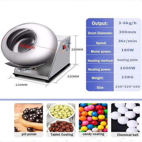 Electric Sugar Coating Machine, Commercial Candy Coater for Sugar Ball, Chocolate Polishing Machine in Saudi Arabia