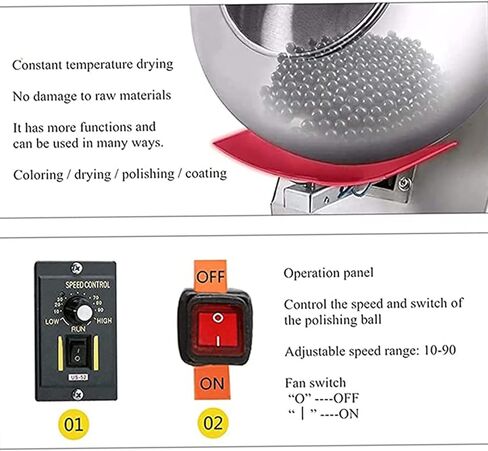 Automatic Candy Enrobing Machine, Tablet Coating Machine with Constant Temperature Heating, Electric Pill Polishing Machine for Pharmaceutical and Food Industries in Saudi Arabia