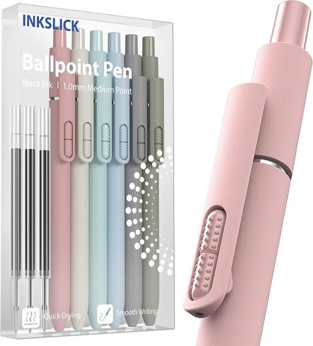 9 أجهزة كمبيوتر محفوفة بالمجتمع الحبر الأسود ، قلم الكرة الناعم 1.0 مم ، قلم طويل القابل للتراجع الطويل للمكتب المنزلي (6 أقلام مع 3 عبوات) in Kuwait