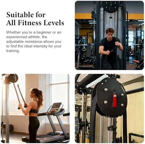 Pulley Rope Puller, Adjustable 5-30kg Resistance, Endless Rope System for Home Gym, Strength and Endurance Training, Cable Machine in Saudi Arabia
