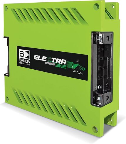 إلكترا 1-تش. مضخم صوت السيارة - 3000WRMS فئة D مضخم صوت أحادي عالي الطاقة مع مرشحات تمرير منخفضة ودون سرعة الصوت ثابتة @ 2 أوم، مؤشرات LED، تخصص الصوت، أخضر - BANDA 3K2OHMGREEN in Kuwait