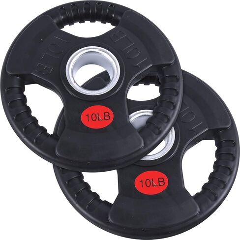 ألواح قبضة مطاطية أولمبية للحديد، ألواح وزن 2 بوصة لرفع الأثقال وتدريبات القوة في المنزل وصالة الألعاب الرياضية، فردية، زوجية ومجموعات (10/25 / 35/45 رطل) in Kuwait