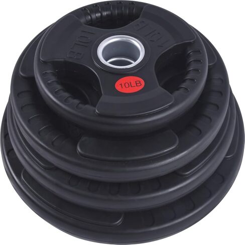 ألواح قبضة مطاطية أولمبية للحديد، ألواح وزن 2 بوصة لرفع الأثقال وتدريبات القوة في المنزل وصالة الألعاب الرياضية، فردية، زوجية ومجموعات (10/25 / 35/45 رطل) in Kuwait