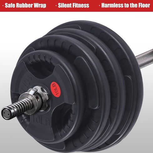 ألواح قبضة مطاطية أولمبية للحديد، ألواح وزن 2 بوصة لرفع الأثقال وتدريبات القوة في المنزل وصالة الألعاب الرياضية، فردية، زوجية ومجموعات (10/25 / 35/45 رطل) in Kuwait