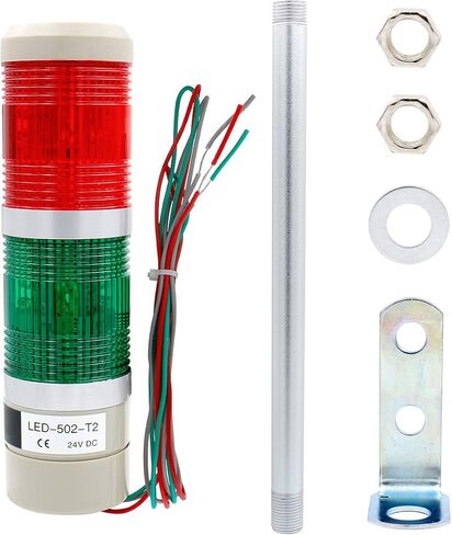 Baomain Industrial Warning Signal Tower Lamp LTA-502T DC 24V 3 Wires Red Green Continuous Light in Kuwait