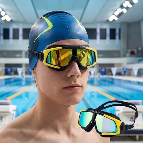 1pcs high-Definition Anti Fog Diving mask with Yellow Edge Design for Comfortable Wearing in Saudi Arabia