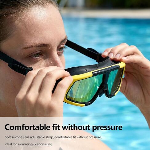 1pcs high-Definition Anti Fog Diving mask with Yellow Edge Design for Comfortable Wearing in Saudi Arabia