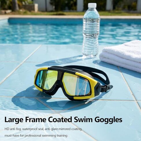 1pcs high-Definition Anti Fog Diving mask with Yellow Edge Design for Comfortable Wearing in Saudi Arabia