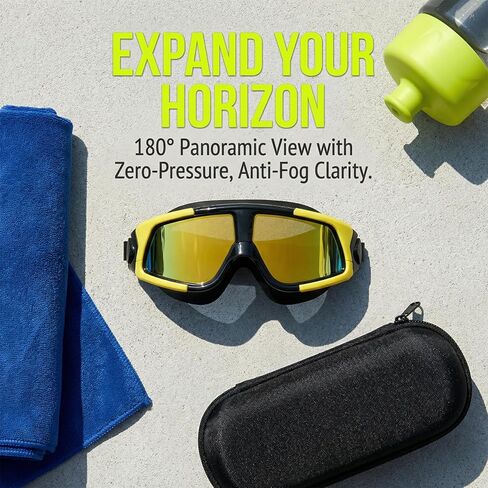 1pcs high-Definition Anti Fog Diving mask with Yellow Edge Design for Comfortable Wearing in Saudi Arabia