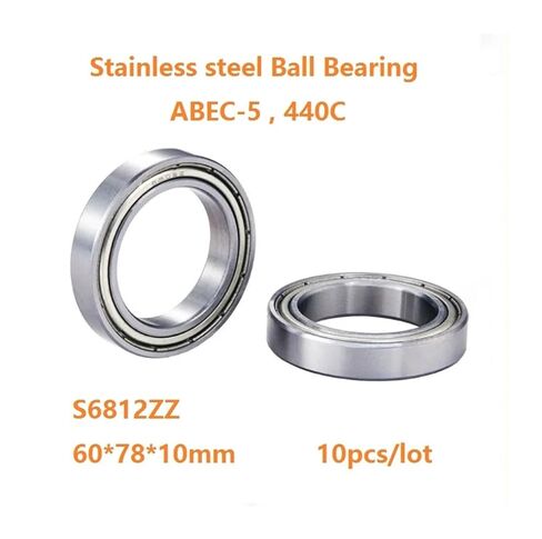 10pcs/lot S6812ZZ S6812 ZZ Thin Wall Deep Groove Ball Bearing 60 * 78 * 10mm ABEC-5 Stainless Steel Ball Bearings 60×78×10mm in Saudi Arabia