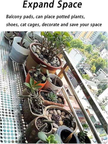 Decorative Perforated Metal Mesh Sheet, 10mm Hole Screen for Windowsill Guardrail & Flower Stand, Durable 25x280cm Metal Plate, Ideal for Home & Garden Decor in Kuwait