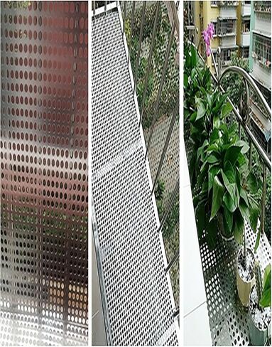 304 Stainless Steel Perforated Sheet 60x600cm, 8mm Hole Diameter, Leak-Proof Metal Pads for Safety, Fall Prevention, Durable Window Protection in Kuwait