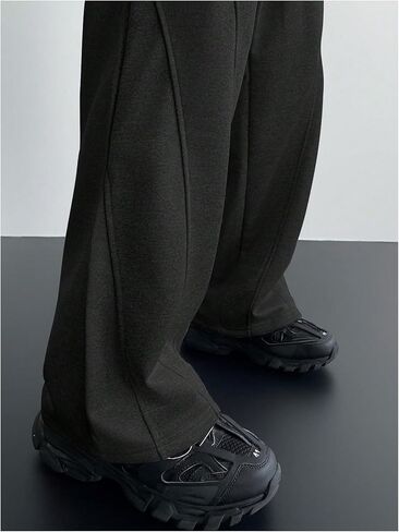 OYOANGLE Men's Wide Leg Sweatpants Drawstring Waist Loose Athletic Running Workout Open Bottom Pants in Saudi Arabia