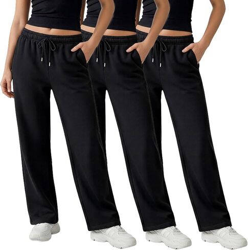 3 Pack Sweatpants Women, Straight Leg Womens Sweatpants, Workout - Yoga Pants (Available in Plus) in Kuwait