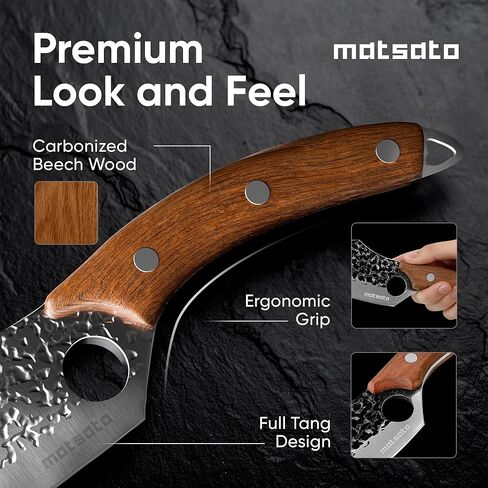 سكين الشيف ماتساتو، سكين الطهاة الفولاذي الياباني للمطبخ، سكاكين طهي اللحوم والخضروات وتقطيع سكاكين الطهاة، كوتشيلوس دي كوسينا - هدايا المطبخ، للنساء، هدايا الأب لعيد الميلاد بشفرة 4.53 بوصة in Kuwait