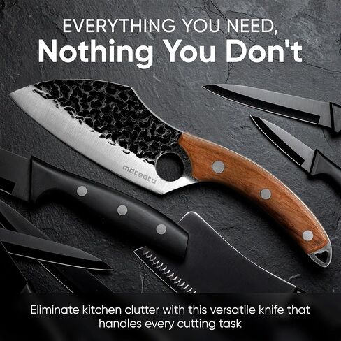 سكين الشيف ماتساتو، سكين الطهاة الفولاذي الياباني للمطبخ، سكاكين طهي اللحوم والخضروات وتقطيع سكاكين الطهاة، كوتشيلوس دي كوسينا - هدايا المطبخ، للنساء، هدايا الأب لعيد الميلاد بشفرة 4.53 بوصة in Kuwait