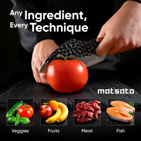 سكين الشيف ماتساتو، سكين الطهاة الفولاذي الياباني للمطبخ، سكاكين طهي اللحوم والخضروات وتقطيع سكاكين الطهاة، كوتشيلوس دي كوسينا - هدايا المطبخ، للنساء، هدايا الأب لعيد الميلاد بشفرة 4.53 بوصة in Kuwait
