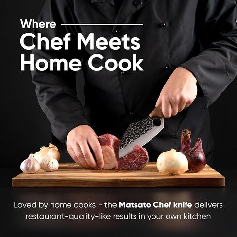 سكين الشيف ماتساتو، سكين الطهاة الفولاذي الياباني للمطبخ، سكاكين طهي اللحوم والخضروات وتقطيع سكاكين الطهاة، كوتشيلوس دي كوسينا - هدايا المطبخ، للنساء، هدايا الأب لعيد الميلاد بشفرة 4.53 بوصة in Kuwait