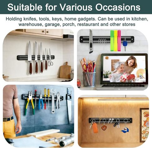 شرائط سكين مغناطيسية (طول 13 بوصة)، حامل سكاكين مغناطيسي للجدار/الثلاجة، شريط سكاكين مغناطيسي مع وظائف متعددة الأغراض كحامل سكاكين، شريط سكين، منظم أدوات مغناطيسي in Kuwait