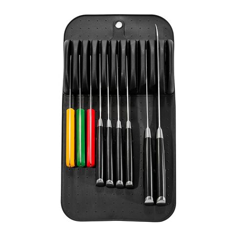 madesmart Large Knife Mat, Soft-Grip In Drawer Knife Organizer for 12 Knives, Non-Slip Kitchen Drawer Storage, Space Saving Knife Block Alternative, Carbon in Kuwait