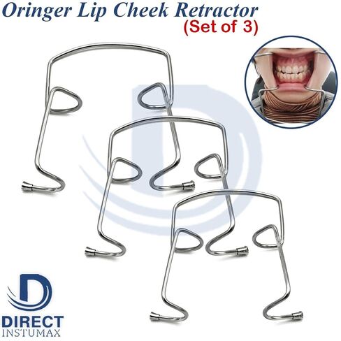 Set Of 3 Dental Surgical Oringer Lip-Cheek Retractors Self Retaining Tools - Handmade Stainless Steel Instruments in Saudi Arabia