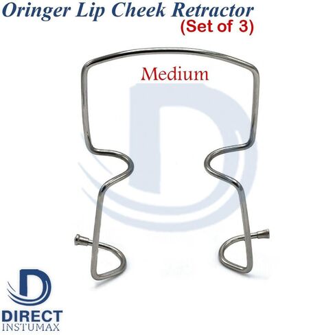 Set Of 3 Dental Surgical Oringer Lip-Cheek Retractors Self Retaining Tools - Handmade Stainless Steel Instruments in Saudi Arabia