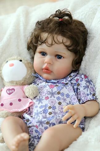 SCOM Reallife Reborn Baby Dolls Girl with Accessories - 20 Inchs Ultra Realistic Silicone Vinyl Doll, Lifelike Soft Weighted Cloth Body, 3-12 Years for Girls Boys, Reallife Toddler Educational Toy in Saudi Arabia