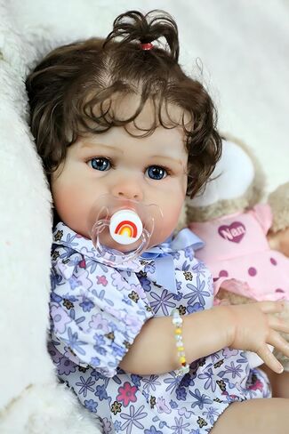 SCOM Reallife Reborn Baby Dolls Girl with Accessories - 20 Inchs Ultra Realistic Silicone Vinyl Doll, Lifelike Soft Weighted Cloth Body, 3-12 Years for Girls Boys, Reallife Toddler Educational Toy in Saudi Arabia