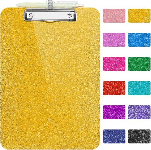 1 PCS CLAY CLIPBOBORBORDS ، حافظة بلاستيكية مع حامل القلم ، الحجم 8.85 × 12.4 في القصاصات اللامعة مع مقطع منخفض ، حافظة معلقة لطيفة لمستلزمات مدرسة كليب بروكية سباركي in Kuwait