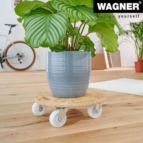 Wagner OSB Round Transport Aid – OSB Plate/Coarse Chipboard 18 mm, Diameter 38 x 11 cm, Ergonomic Carry Handle, Swivel Castors 75 mm, Load Capacity 250 kg – 20117101 in Saudi Arabia