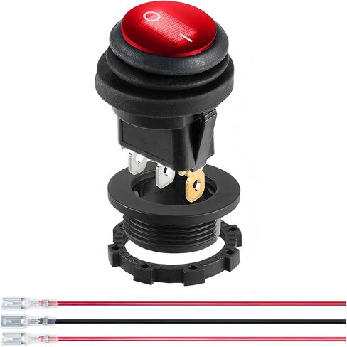 UL Waterproof Round Rocker Switch 12V SPST 3 Pin, Red LED Lighted On-Off Toggle Switch for Cars Trucks Marine Boats in Saudi Arabia