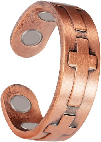 EnerCoppeX Copper Magnetic Ring for Women, Lymphatic Drainage Adjustable Ring, 3500 Gauss Magnet (Y) in Kuwait