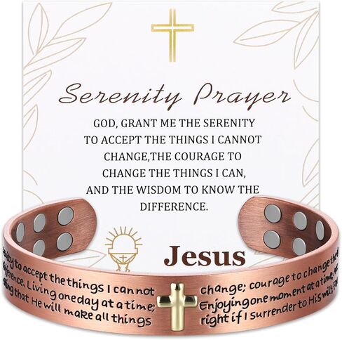 سوار MagEnergy النحاسي للرجال، سوار مغناطيسي متقاطع بقوة 12X مع مغناطيس غاوس 3800، 99.99% من النحاس الصلب النقي، هدية مجوهرات رجالية قابلة للتعديل (صلاة الصفاء) in Kuwait