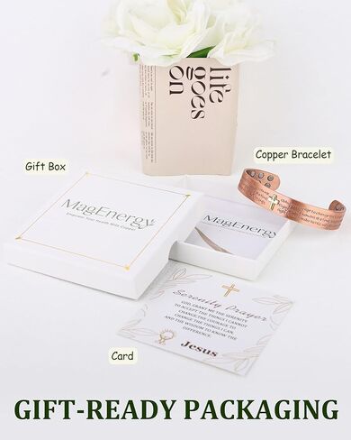 سوار MagEnergy النحاسي للرجال، سوار مغناطيسي متقاطع بقوة 12X مع مغناطيس غاوس 3800، 99.99% من النحاس الصلب النقي، هدية مجوهرات رجالية قابلة للتعديل (صلاة الصفاء) in Kuwait