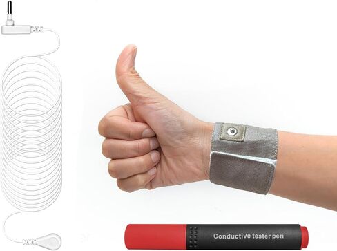 NIULAFR Grounding Wrist Strap, 100% Silver Fiber Grounding Wristband for Stress Relief, Increase Energy, Earth-Connected Bracelet 2.8x10.2in in Saudi Arabia