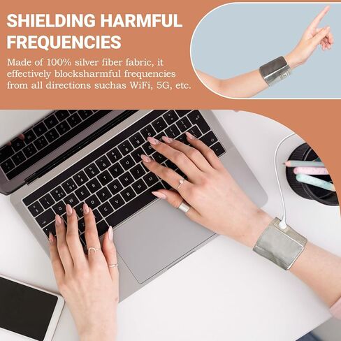 NIULAFR Grounding Wrist Strap, 100% Silver Fiber Grounding Wristband for Stress Relief, Increase Energy, Earth-Connected Bracelet 2.8x10.2in in Saudi Arabia