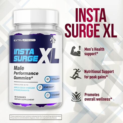 علكات إنستا سيرج XL، علكات إنستاسيرج XL الرسمية مع جميع المكونات الطبيعية، مكمل الدعم الصحي المتقدم إنستا سيرج إكس إل ذو القوة القصوى لأسلوب الحياة النشط متعدد الفيتامينات (60 علكة) in Kuwait