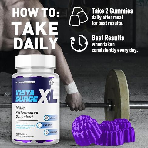 علكات إنستا سيرج XL، علكات إنستاسيرج XL الرسمية مع جميع المكونات الطبيعية، مكمل الدعم الصحي المتقدم إنستا سيرج إكس إل ذو القوة القصوى لأسلوب الحياة النشط متعدد الفيتامينات (60 علكة) in Kuwait